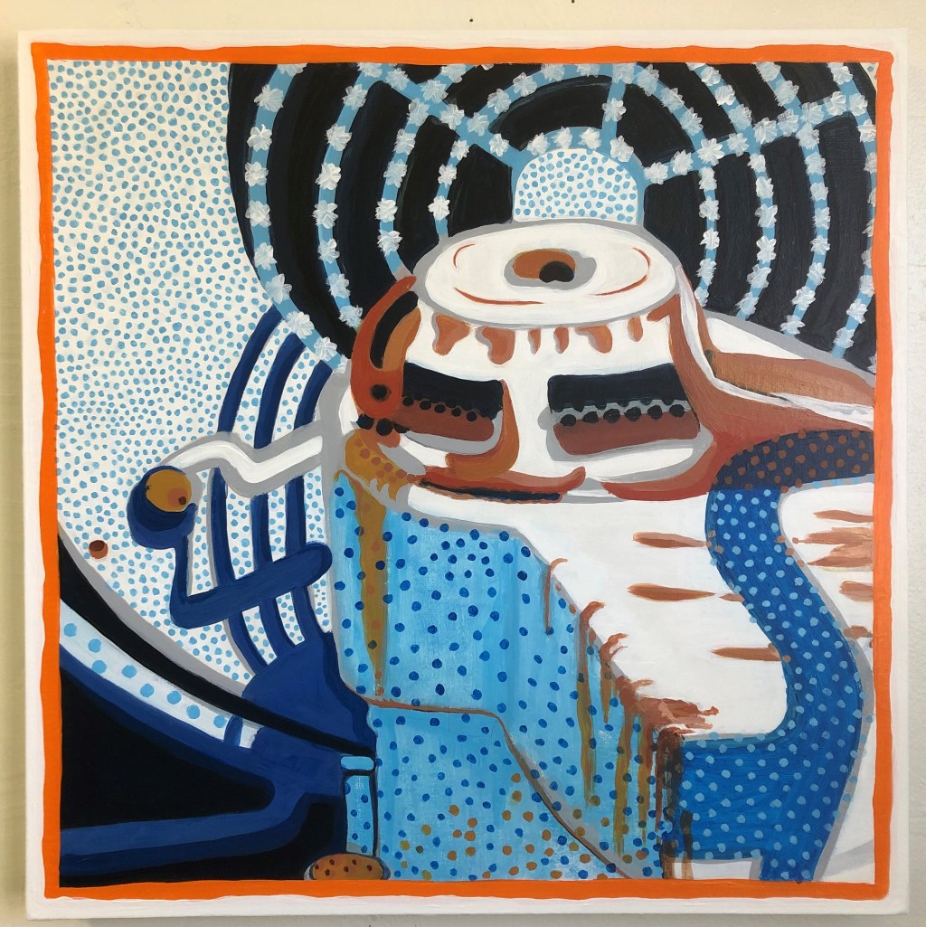 Meghan Bailey, Sidmund, 2020, acrylic on canvas, 18 x 18 inches