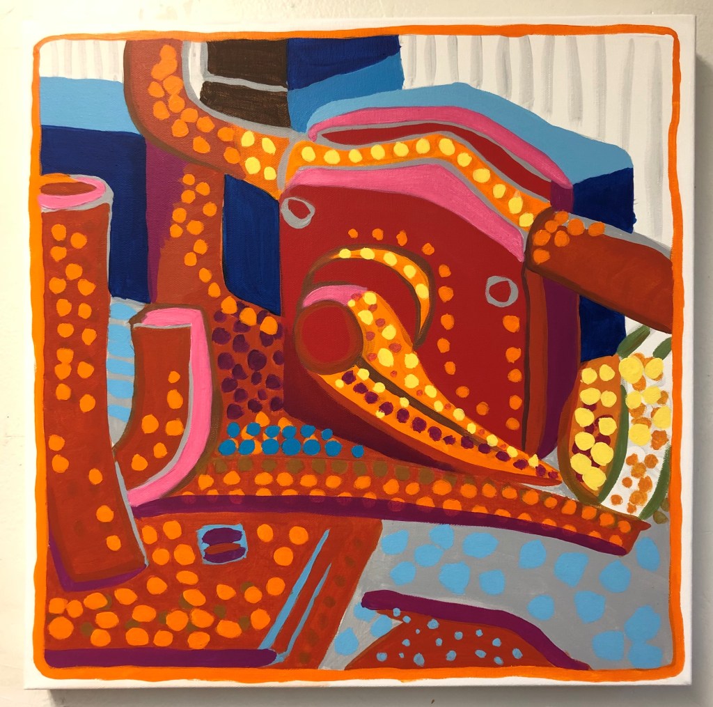 Meghan Bailey, Crank, 2020, acrylic on canvas, 18 x 18 inches