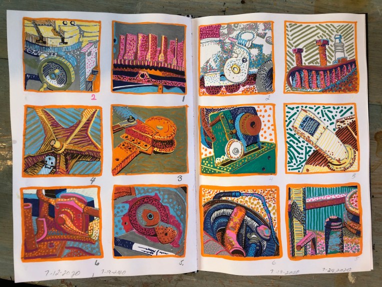 Sketchbook pages, July 2020