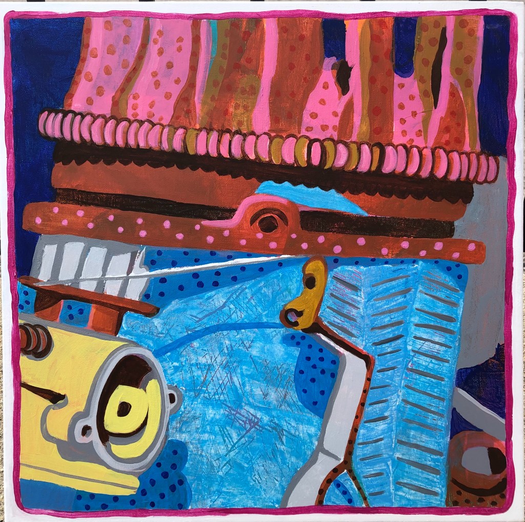 Duplicit, acrylic on canvas, 18x18, spring 2021