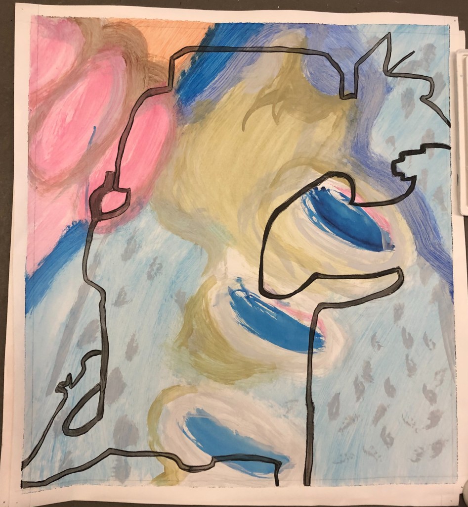Untitled, acrylic on paper, 22x27, spring 2021
