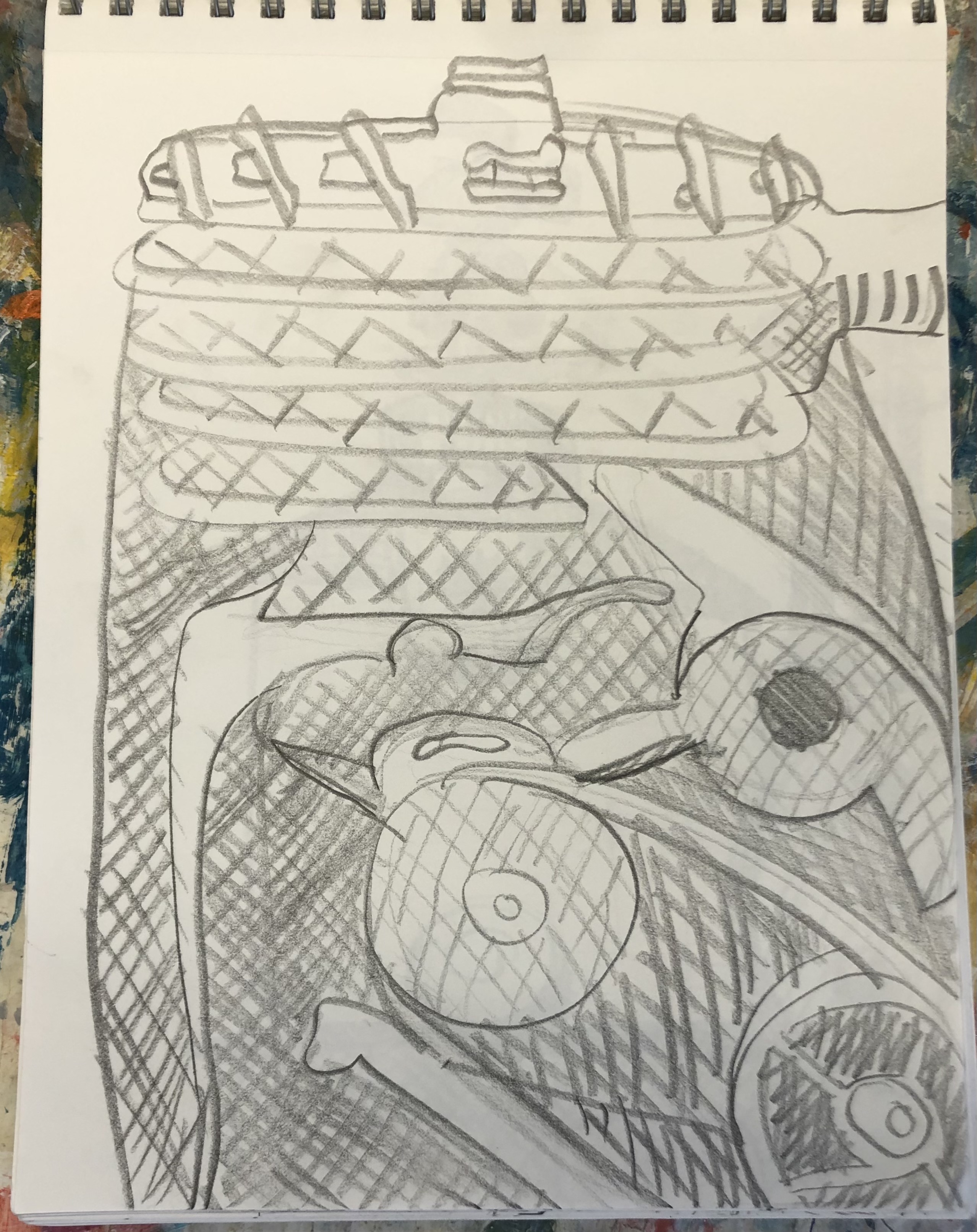 Drawing of an engine, 2021