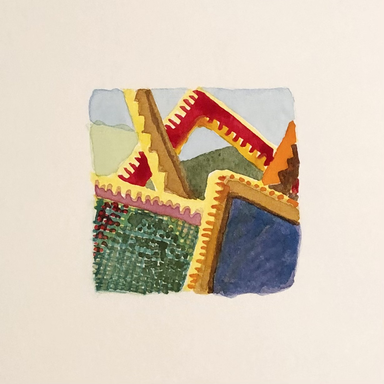 gouache on paper, 2"x2", 2021