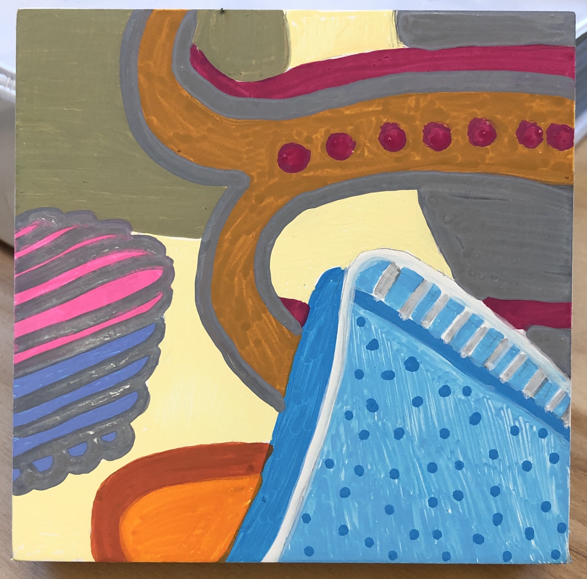 acrylic on panel, 4"x4", 2021