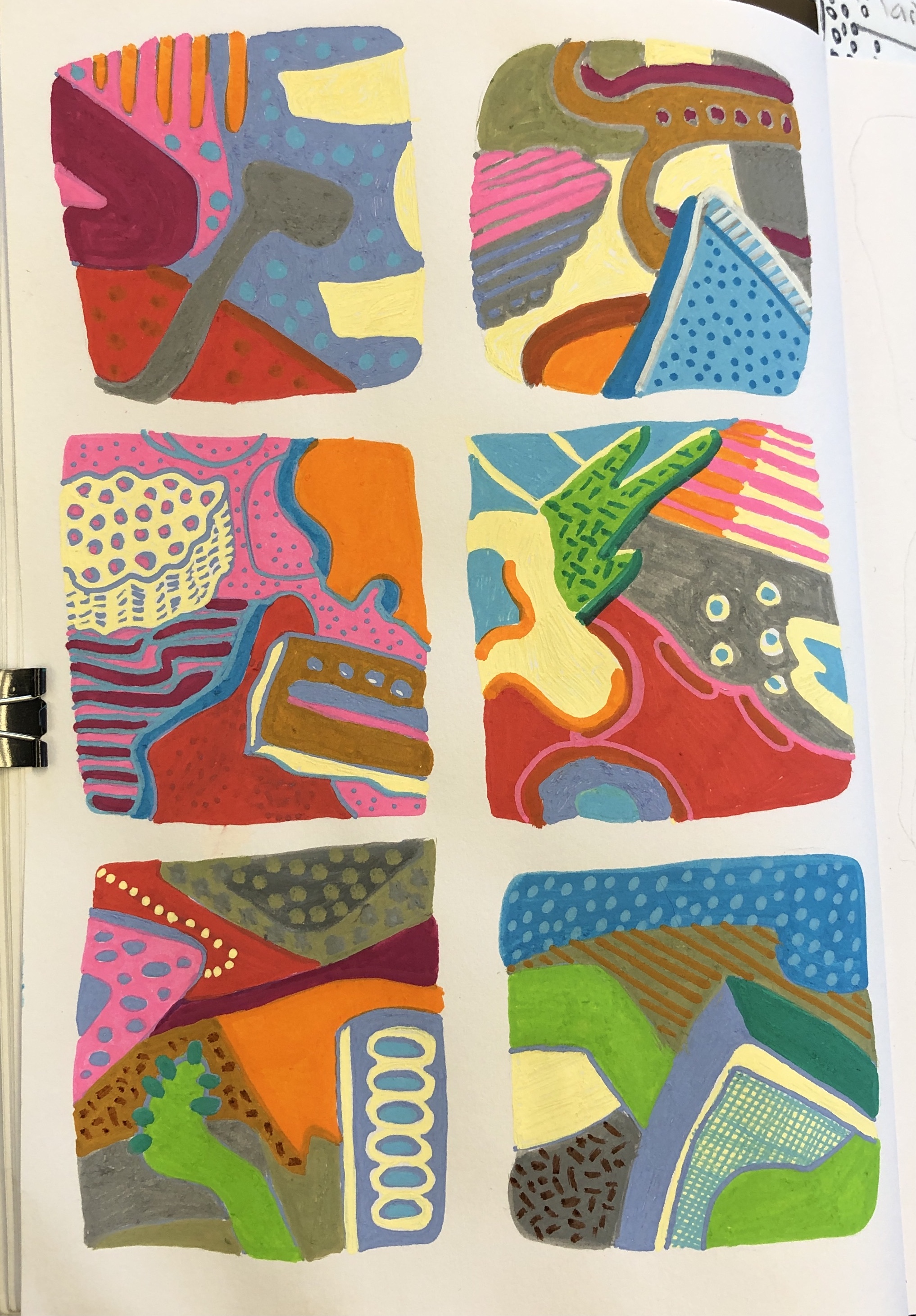 Sketchbook 2"x2" thumbnails, 2021