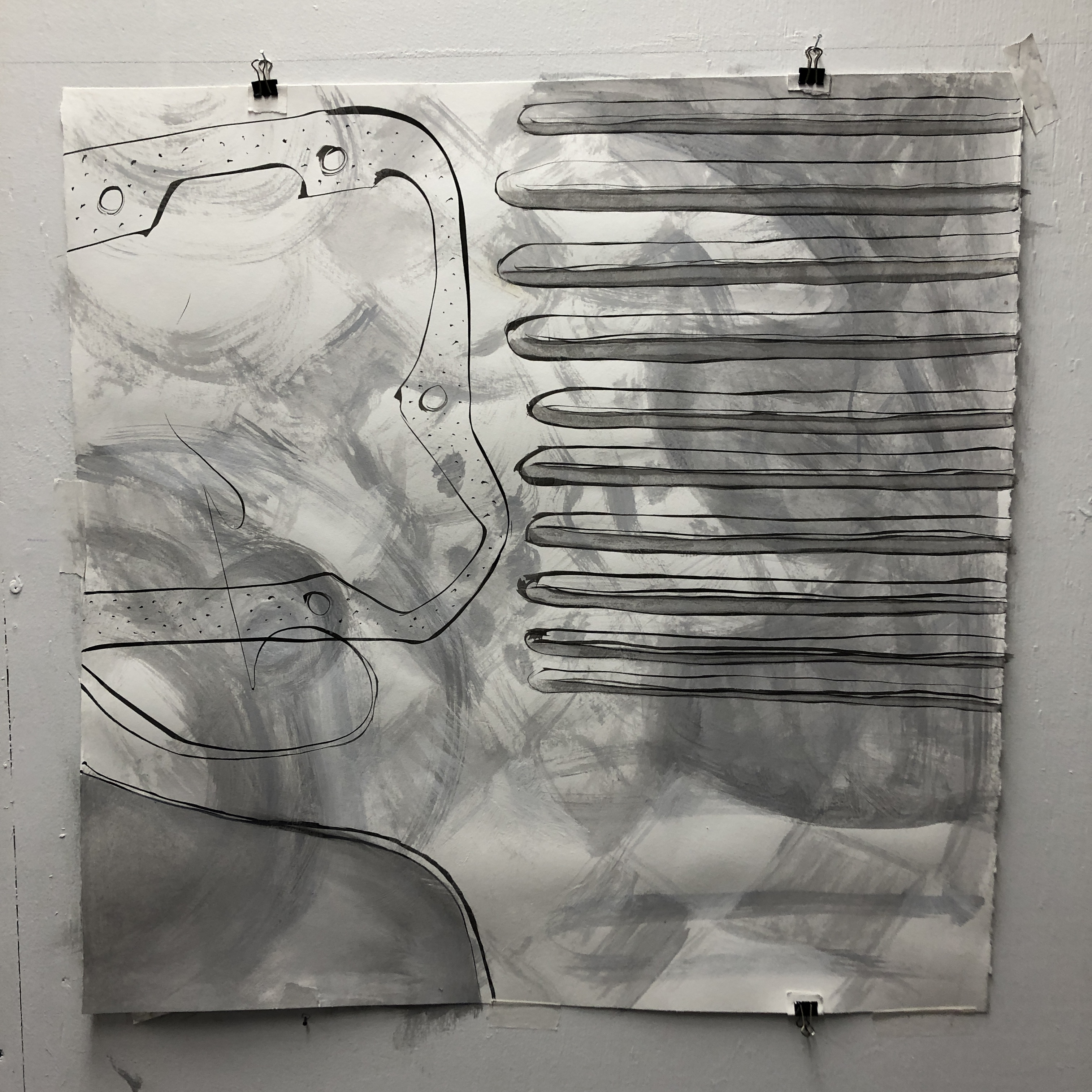 acrylic on paper, 4'x4', 2021