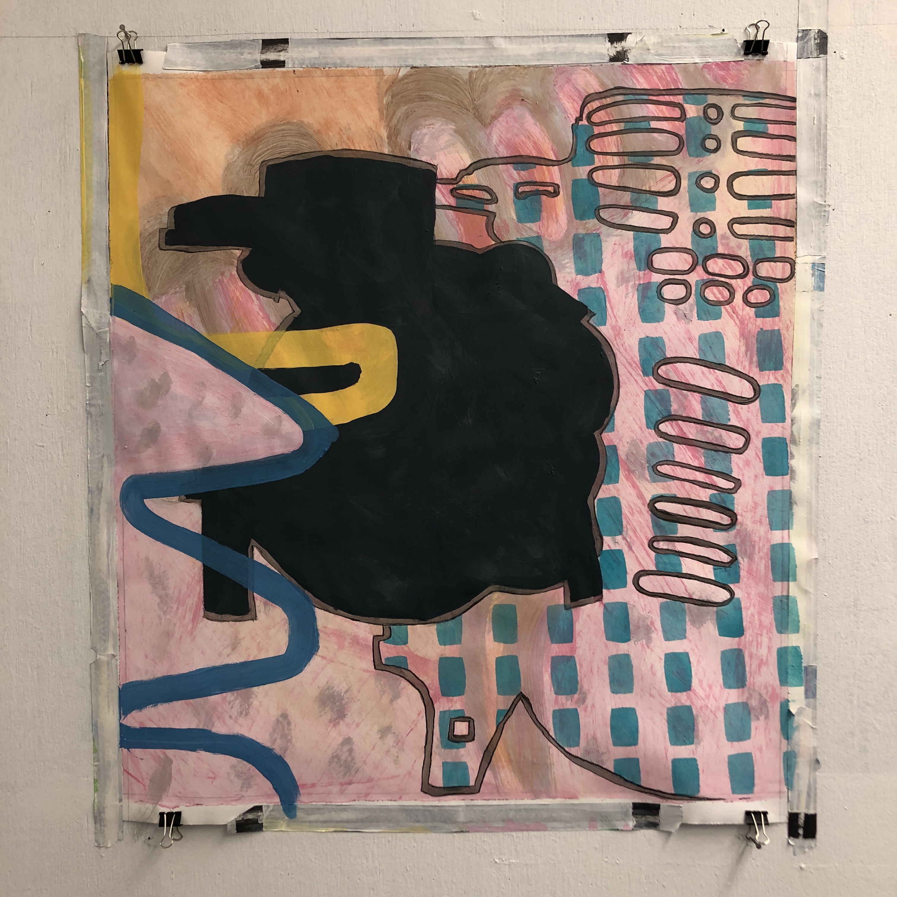 Perspectives III, acrylic on paper, 4'x3', 2021