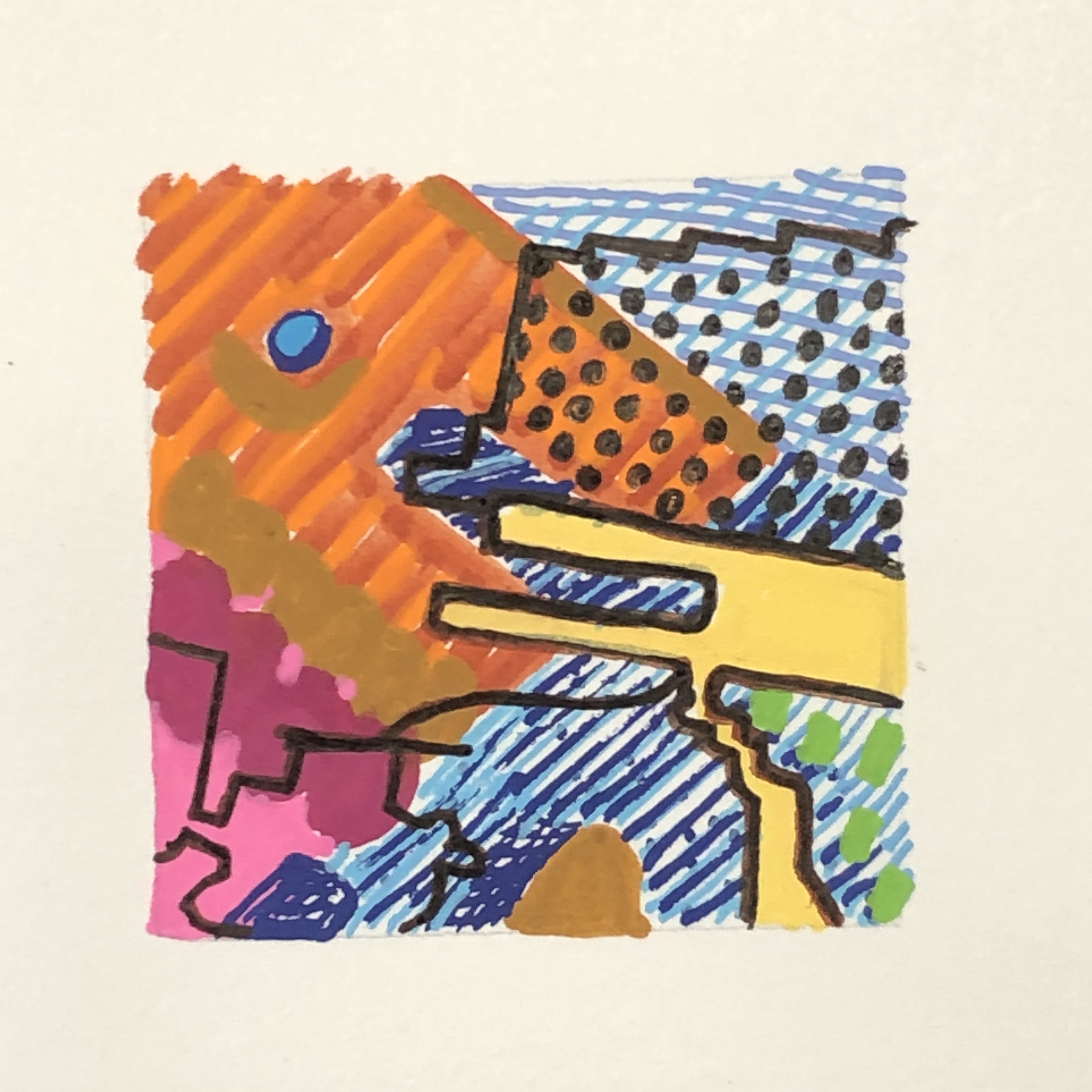 acrylic on paper, 2"x2", 2021