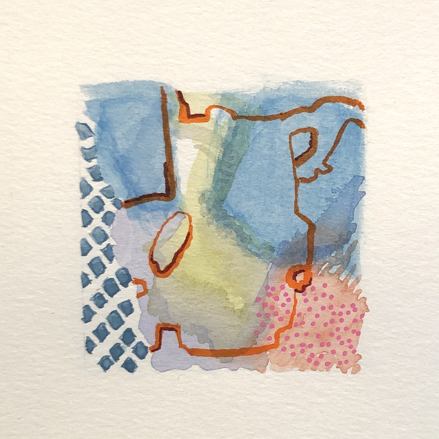 acrylic on paper, 2"x2", 2021