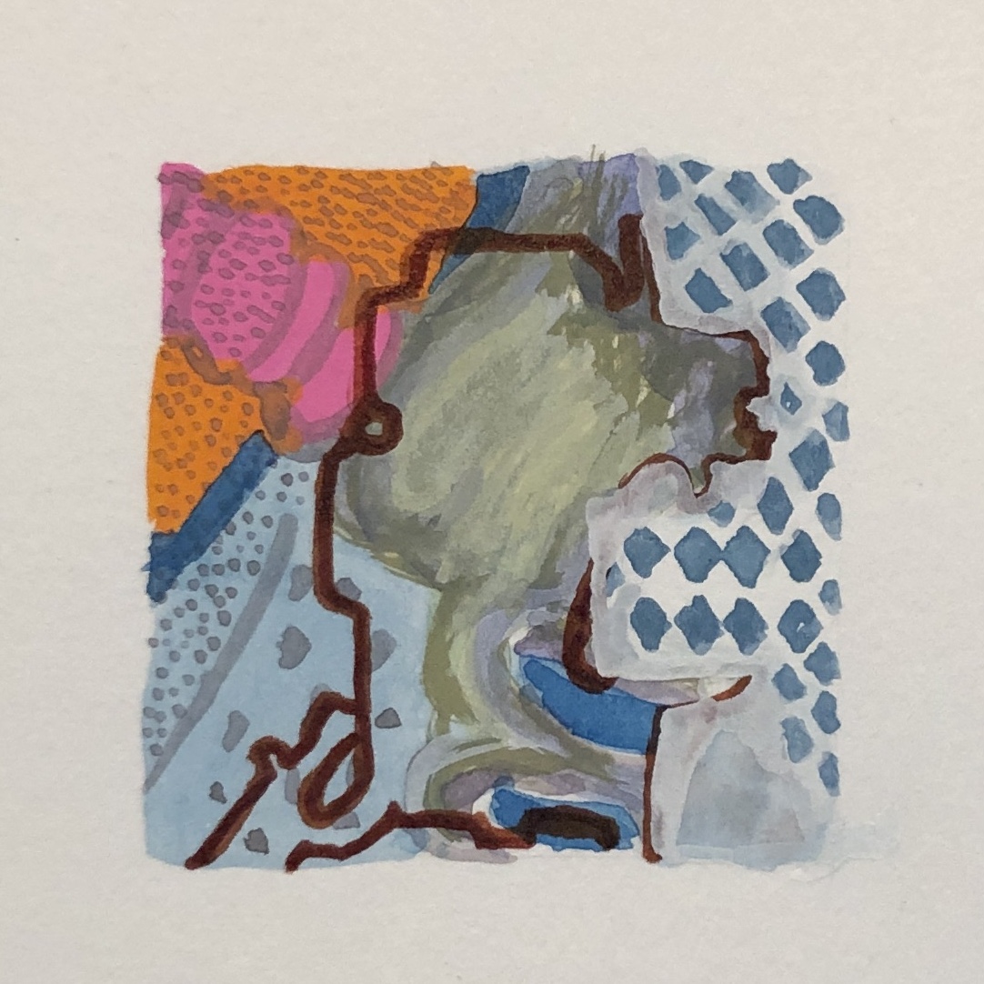 acrylic on paper, 2"x2", 2021