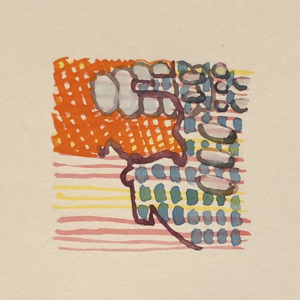 acrylic on paper, 2"x2", 2021