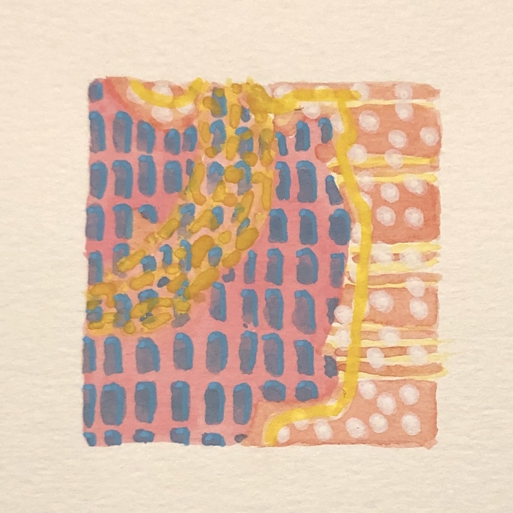 acrylic on paper, 2"x2", 2021