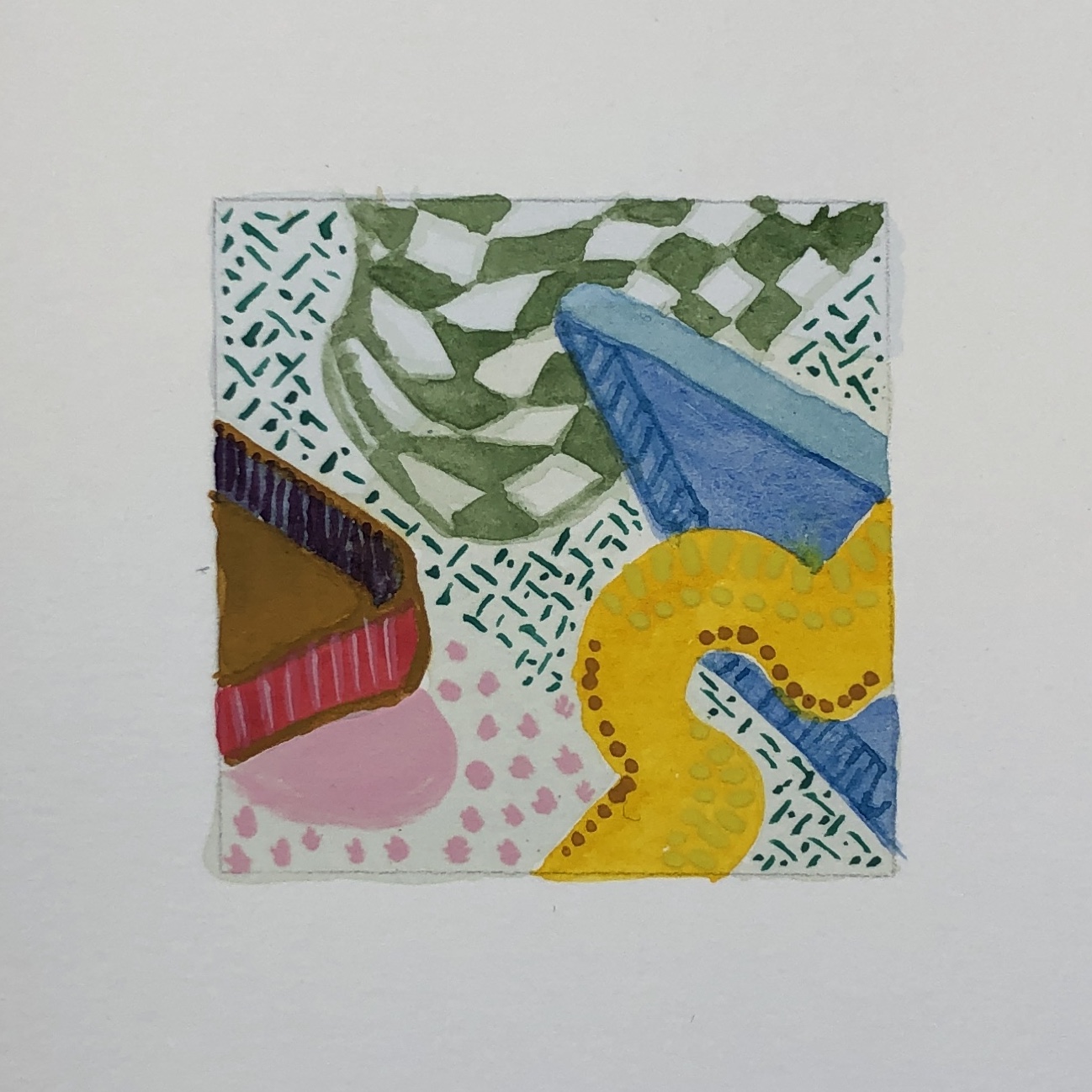 gouache on paper, 2"x2", 2021