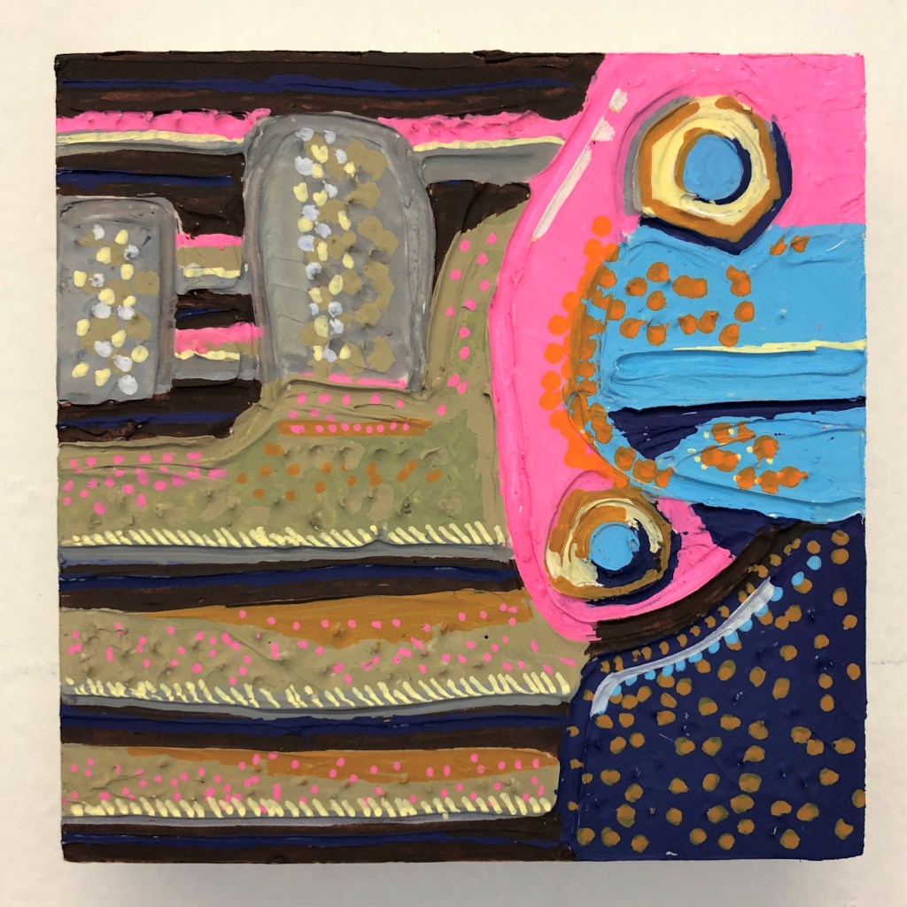 acrylic on panel, 4"x4", 2021