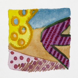 Looking Through, 2021, gouache on paper, 2 x 2 inches, (on 10 x 10 inch paper)