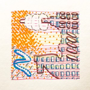 Looking Through, 2021, gouache on paper, 2 x 2 inches, (on 10 x 10 inch paper)