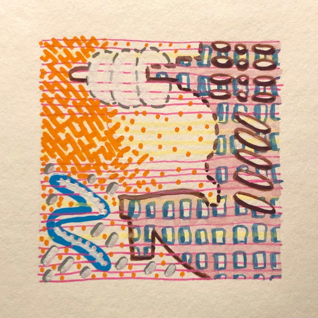 acrylic on paper, 4"x4", 2022