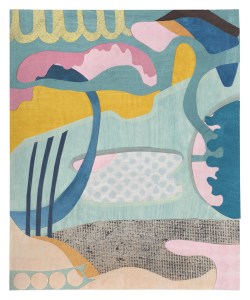 Loops, collage, acrylic, handprinting on paper, 10 x 12 inches, framed, 2022. (SOLD)